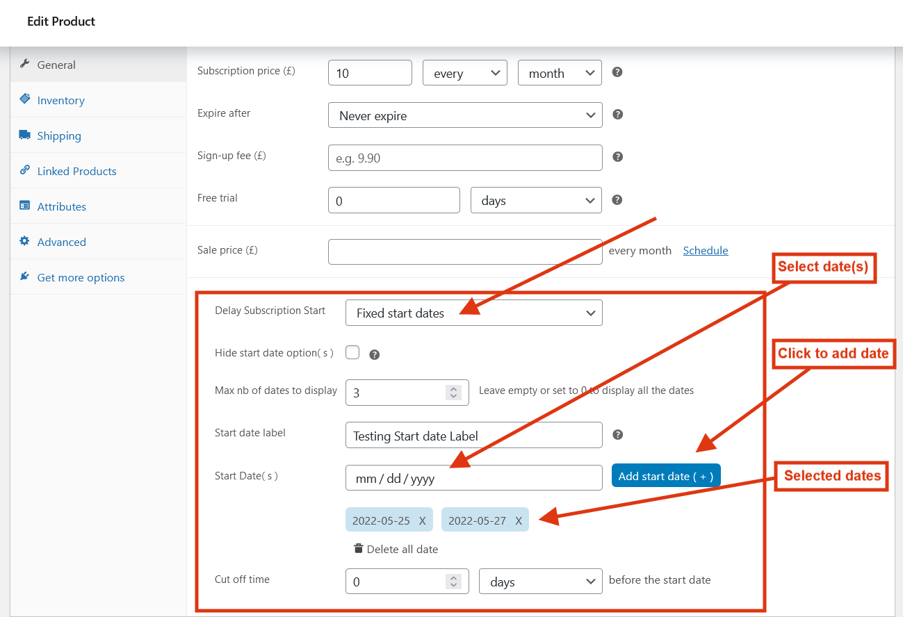 Backend Specific Start Dates Custom Start Date for WooCommerce Subscriptions - ProgosTech
