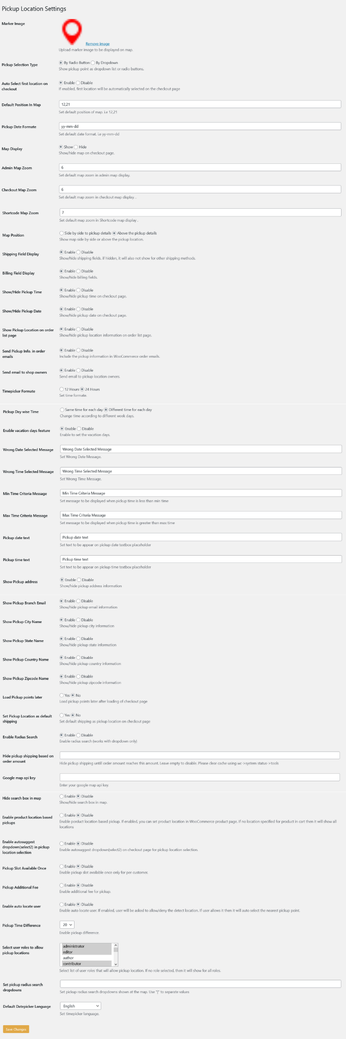 General Settings WooCommerce Local Pickup With Multiple Locations​ - ProgosTech