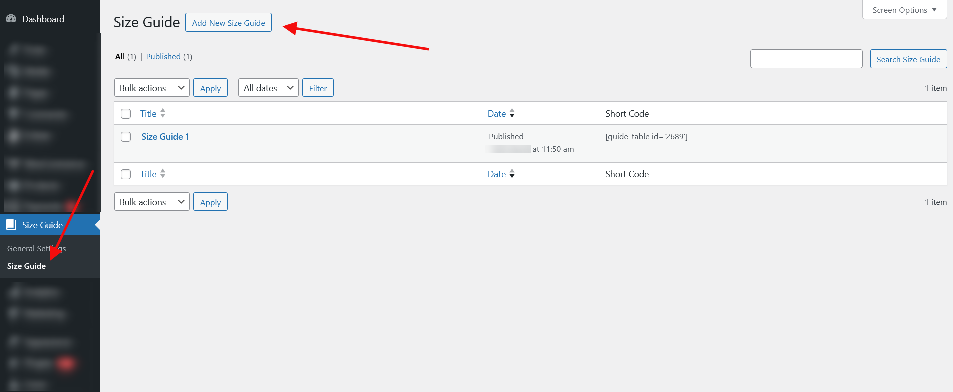 WooCommerce Product Size Charts Plugin Add New - ProgosTech
