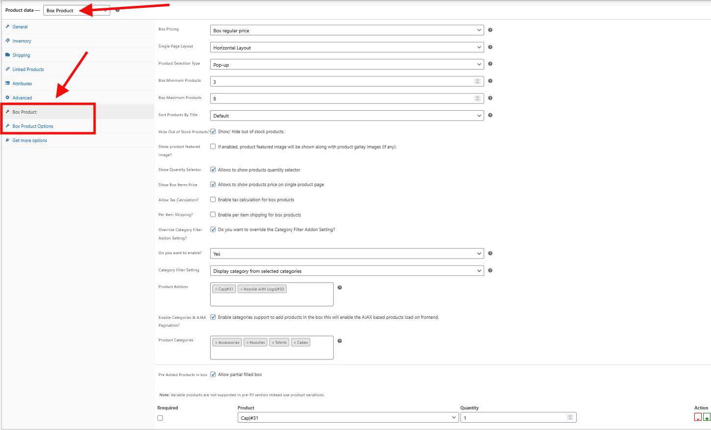 WooCommerce Mix and Match - Custom Product Boxes Bundles Admin Product Settings 1