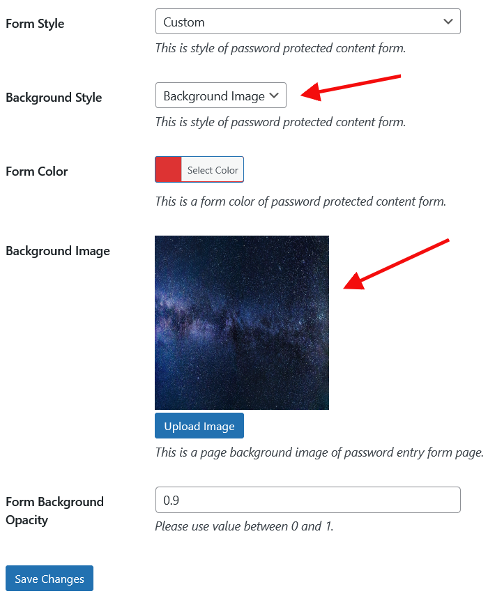 Password Protect WooCommerce Products and Categories Form Style Custom Background Image