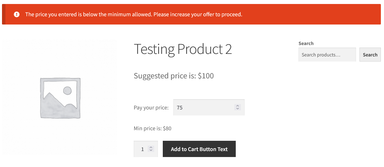 WooCommerce Name Your Price – Custom Pay Your Price Plugin - Front End Error