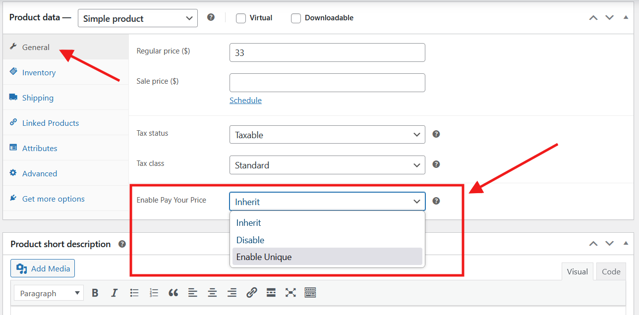 WooCommerce Name Your Price – Custom Pay Your Price Plugin - Product Settings
